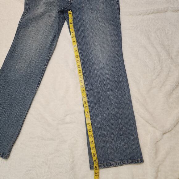 Ann Taylor LOFT Wide Leg Boot Leg Rodeo Jeans Buckle Hem, Size 8 - Picture 9 of 11